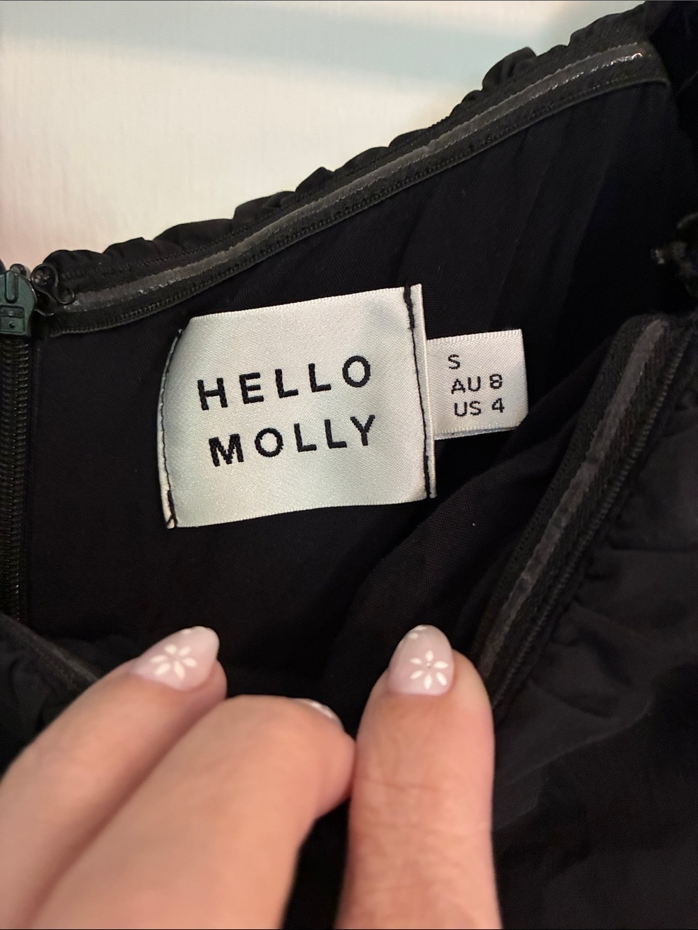 Hello Molly Black Ruched Ruffle Mini Dress - Picture 3 of 5